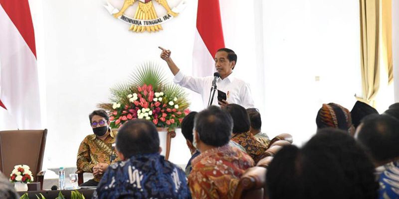 Presiden Joko Widodo saat bertemu dengan kelompok relawan di Istana Negara, Jumat (29/7/2022)