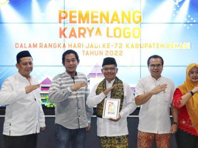 Logo HUT Ke-72 Kabupaten Bekasi mengambil konsep desain Modern Combination gabungan antara Logotype dan beberapa simbol