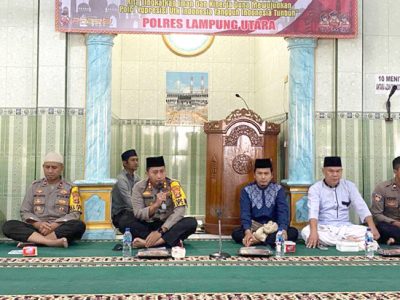 Kapolres Lampung Utara AKBP Kurniawan Ismail saat memberikan sambutan pada peringatan Tahun Baru Islam 1444 H/2022