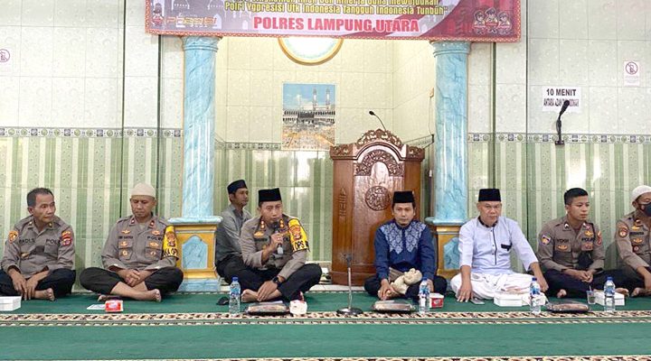 Kapolres Lampung Utara AKBP Kurniawan Ismail saat memberikan sambutan pada peringatan Tahun Baru Islam 1444 H/2022