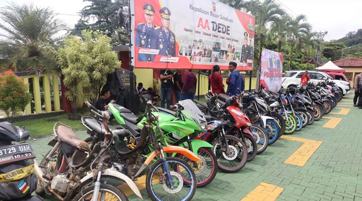 Polres Sukabumi berhasil mengamankan 29 sepeda motor hasil tindakan kejahatan