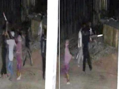 Tangkapan layar CCTV saat penyerangan ke rumah korban Yoyon