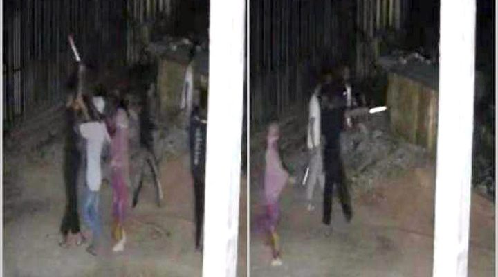 Tangkapan layar CCTV saat penyerangan ke rumah korban Yoyon