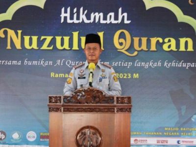 Kepala Rutan Kelas I Depok, Andi Gunawan beserta Pejabat Struktural, Pegawai dan Warga Binaan Pemasyarakatan (WBP) mengadakan kegiatan Hikmah Nuzulul Quran, Ramadhan 1444 H / 2023 M