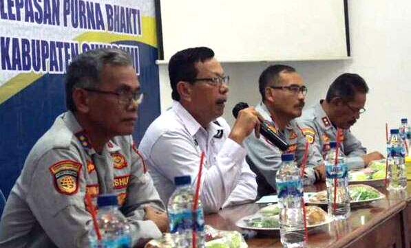 Kepala Dinas Perhubungan Kabupaten Sukabumi, Dedi Chardiman memimpin Halal Bihalal