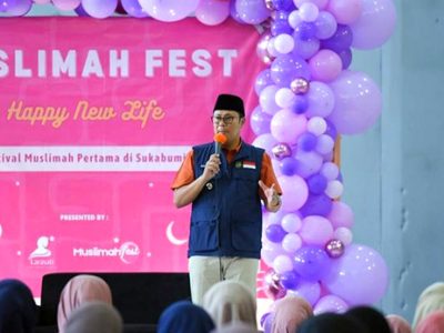 Wali Kota Sukabumi, Achmad Fahmi membuka Muslimah Fest, Festival Muslimah pertama di Kota Sukabumi yang digelar Larasati, GOR Merdeka, Kota Sukabumi, Sabtu (10/6/2023)