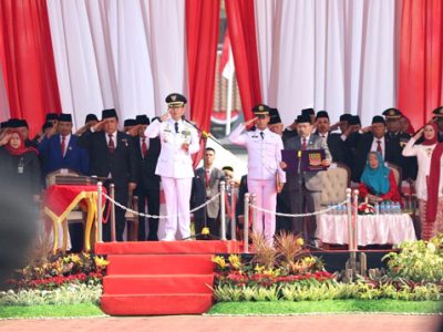 Pemerintah Kabupaten Bekasi menggelar Upacara Hari Kemerdekaan Republik Indonesia Ke-78 Tahun, di Plaza Pemkab Bekasi, Sukamahi Cikarang Pusat