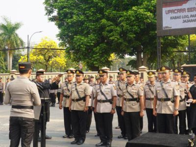Upacara serah terima jabatan Pejabat Utama (PJU) Polres Bogor dan sejumlah kapolsek jajaran Polres Bogor