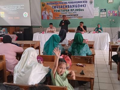 Pemerintah Desa Nyangkowek menggelar Musyawarah Rencana Pembangunan (Musrenbang) sekaligus membahas Penetapan Rencana Pembangunan Jangka Menengah (RPJM) Desa Nyangkowek tahun 2023-2029