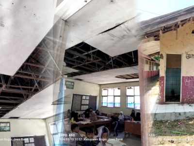 Kondisi bangunan Sekolah Dasar Negeri (SDN) Cipinang 02 Rumpin, Kecamatan Rumpin, Kabupaten Bogor sangat miris.