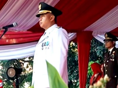 Wali Kota Depok, Supian Suri pada Peringatan HUT ke-80 Republik Indonesia di Depok Open Space (DOS), Balai Kota Depok