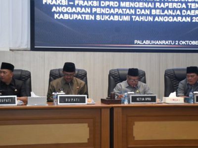 Bupati Sukabumi, H. Asep Japar menyampaikan jawaban atas pandangan umum fraksi-fraksi DPRD terkait Rancangan Peraturan Daerah (Raperda) tentang Anggaran Pendapatan dan Belanja Daerah (APBD) Kabupaten Sukabumi Tahun Anggaran 2026