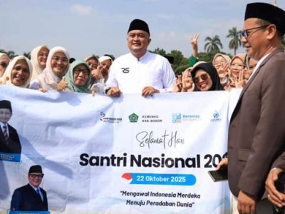 Bupati Bogor, Rudy Susmanto menyampaikan pesan Menteri Agama Republik Indonesia agar santri harus berilmu, berakhlak, dan berdaya