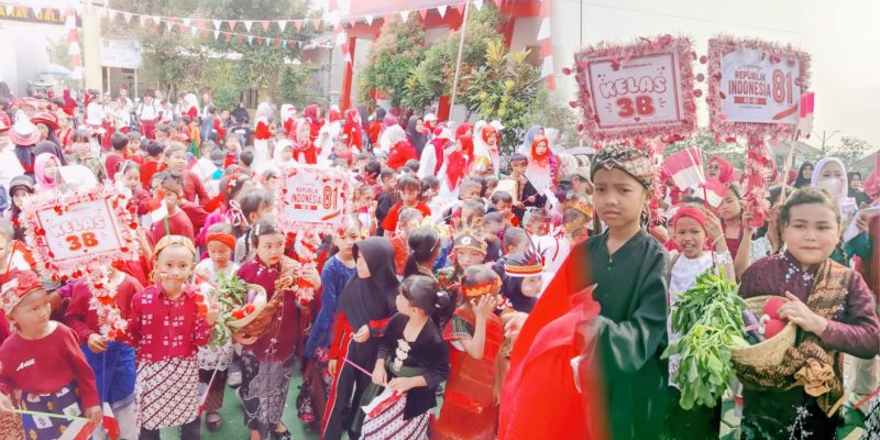 Bangun Jiwa Nasionalisme Anak Didik, SDN 04 Leuwiliang Gelar Karnaval HUT Ke-81 RI
