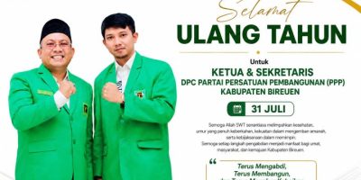 Langka! Ketua dan Sekjen PPP Bireuen Ternyata Lahir di Tanggal Sama