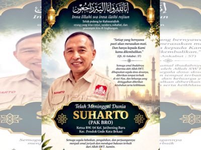 Jatibening Baru Berduka, Mas Brow Telah Tiada