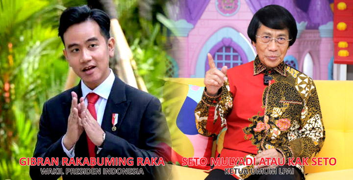 Foto kolase Wakil Presiden Gibran Rakabuming Raka dan Ketua Umum Lembaga Perlindungan Anak Indonesia (LPAI), Seto Mulyadi atau Kak Seto