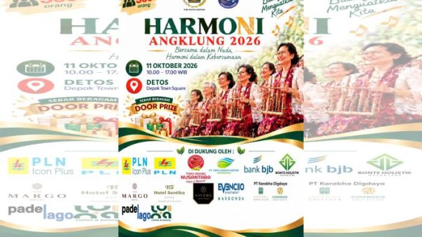 Persatuan Wartawan Indonesia (PWI) Kota Depok akan menggelar Harmoni Angklung 2026 di Mal Detos, Minggu 11 Oktober 2026
