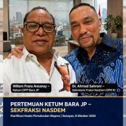 Ketua Umum DPP Bara JP, Willem Frans Ansanay dan sahabat lamanya, Sekretaris Fraksi Partai NasDem DPR RI Dr. Ahmad Sahroni
