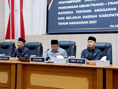 Bupati Sukabumi Sampaikan Jawaban atas Pandum Raperda APBD Tahun Anggaran 2027