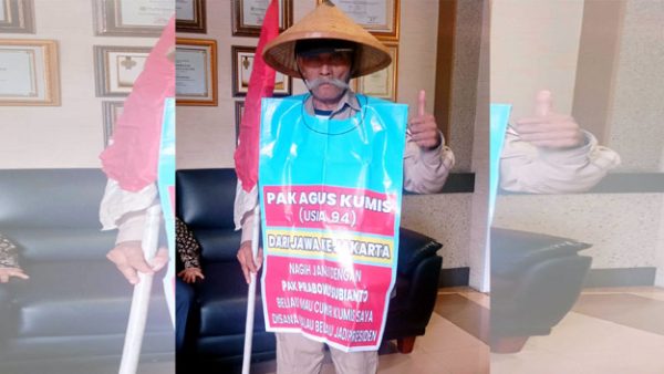 Tagih Janji Presiden Prabowo, Agus Kumis Jalan Kaki dari Jatim ke Jakarta