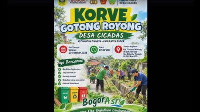 Kades Ujang Yani Pimpin Semarak Korve Gotong Royong di Desa Cicadas Ciampea